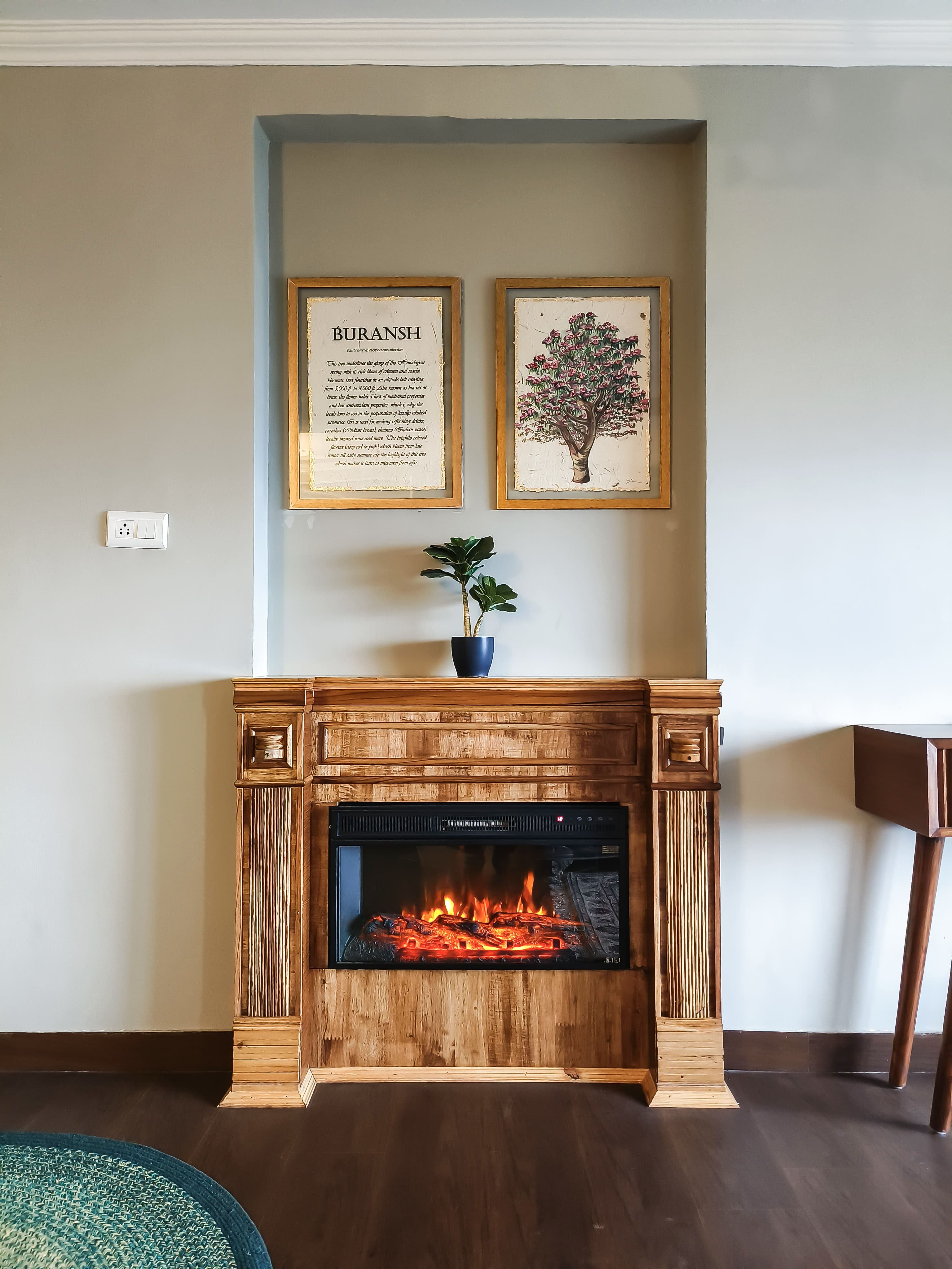 Buransh - Fireplace inside the room